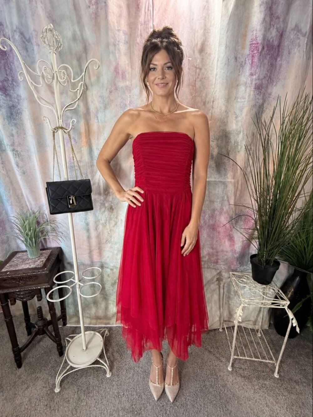 📌 Masquerade Romantic Party Elegance Strapless Handkerchief Cocktail Dress